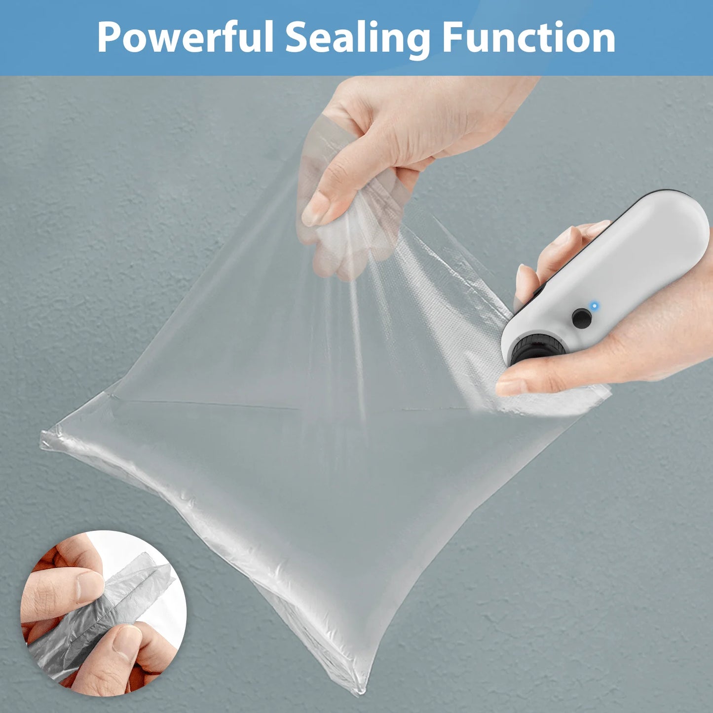 Portable Packaging Heat Sealer with Cable Rechargeable Bag Mini Heat Sealer Easily Seal Snacks Plastic