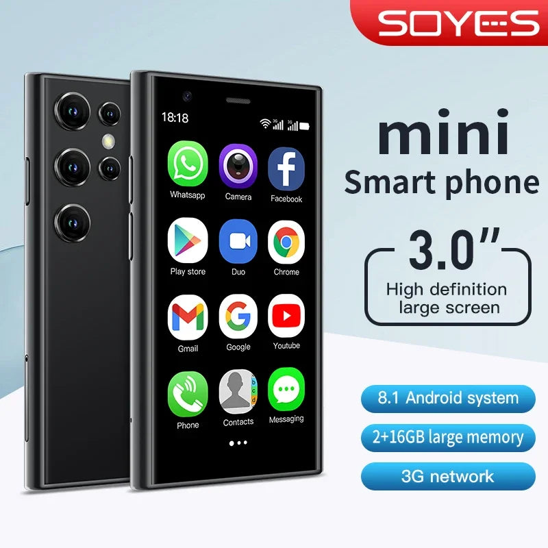 SOYES S23 Mini Smartphones Android 8.1 Dual SIM 3.0'' HD 1000mAh Battery WIFI Bluetooth 3G Small Mobile Phone - Hiron Store