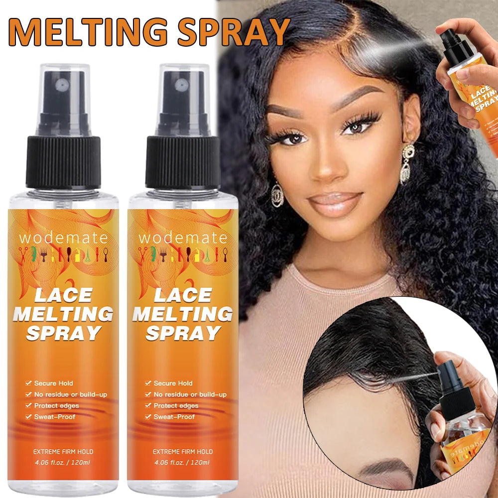 Melting Spray for Lace Wig Melting Spray Long Lasting Invisible Quick Drying Hold 120ml Hair Styling product