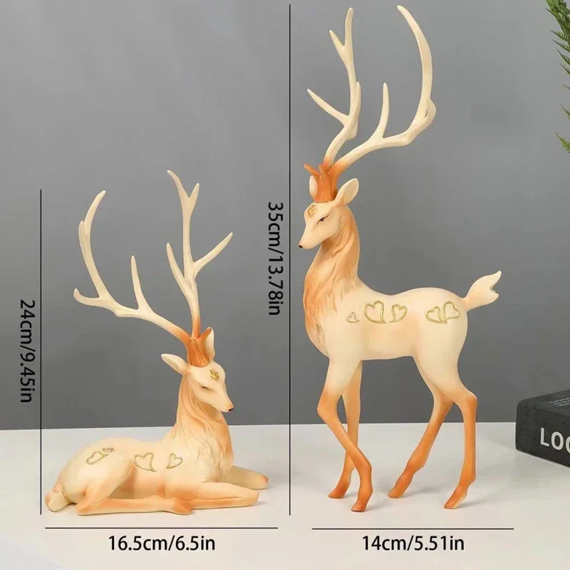 Ornaments Resin ELK Sculpture For Living Room Luxury Nordic Home Decor Sculptures Figurines