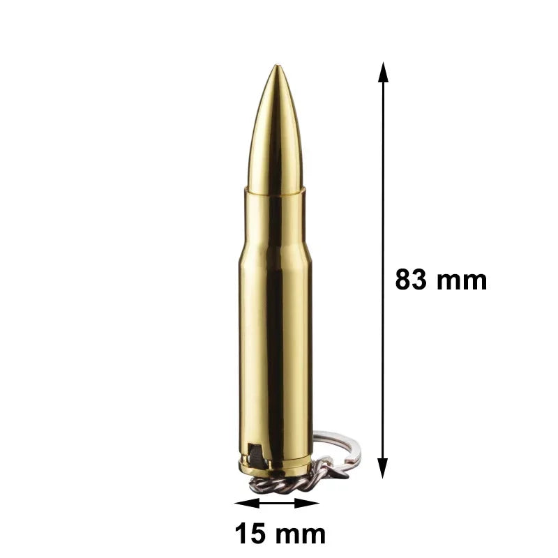 Personalized Bullet-Shape Metal Cigarette Lighter Refillable Butane Gas Keychain Mini Portable Lighter Smoking Gift