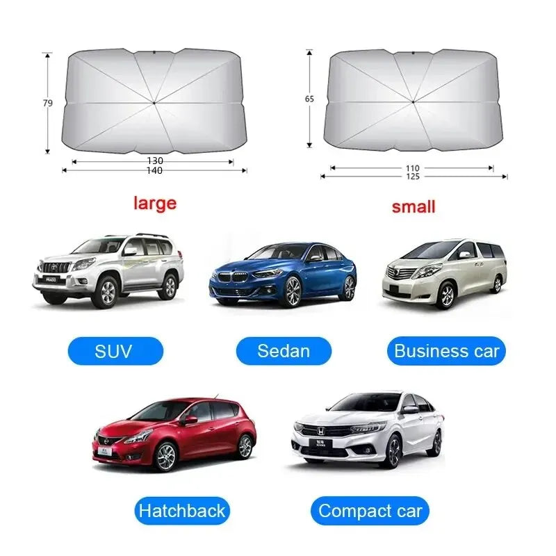 Car Sunshade Umbrella Windshield Folding Front Parasol Umbrella Type Sun Shade for Car Window Summer Sun Protection Accessories - Hiron Store