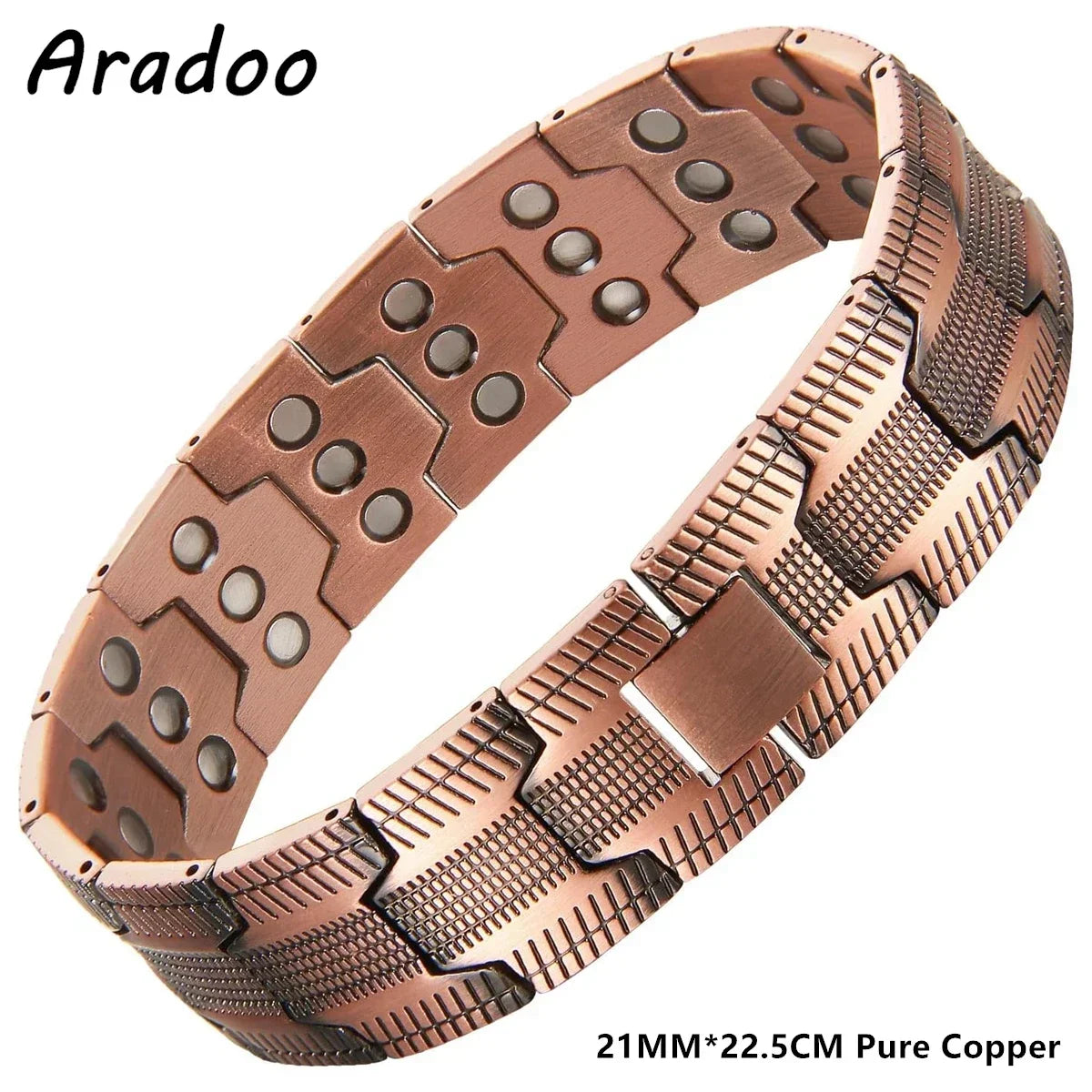 Pure Copper Bracelet Men‘s 3500 Gauss Strong Magnetic Therapy Link Bracelets Jewellery Gifts