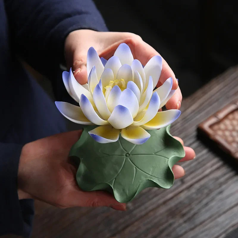 Ceramic Handicraft Stick Incense Burners Simulation Lotus Incense Holder Ornaments