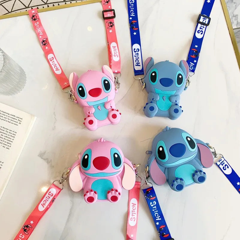 Disney Anime Stitch Silicone Crossbody Bag Stitch Coin Purse Cartoon Children Gifts