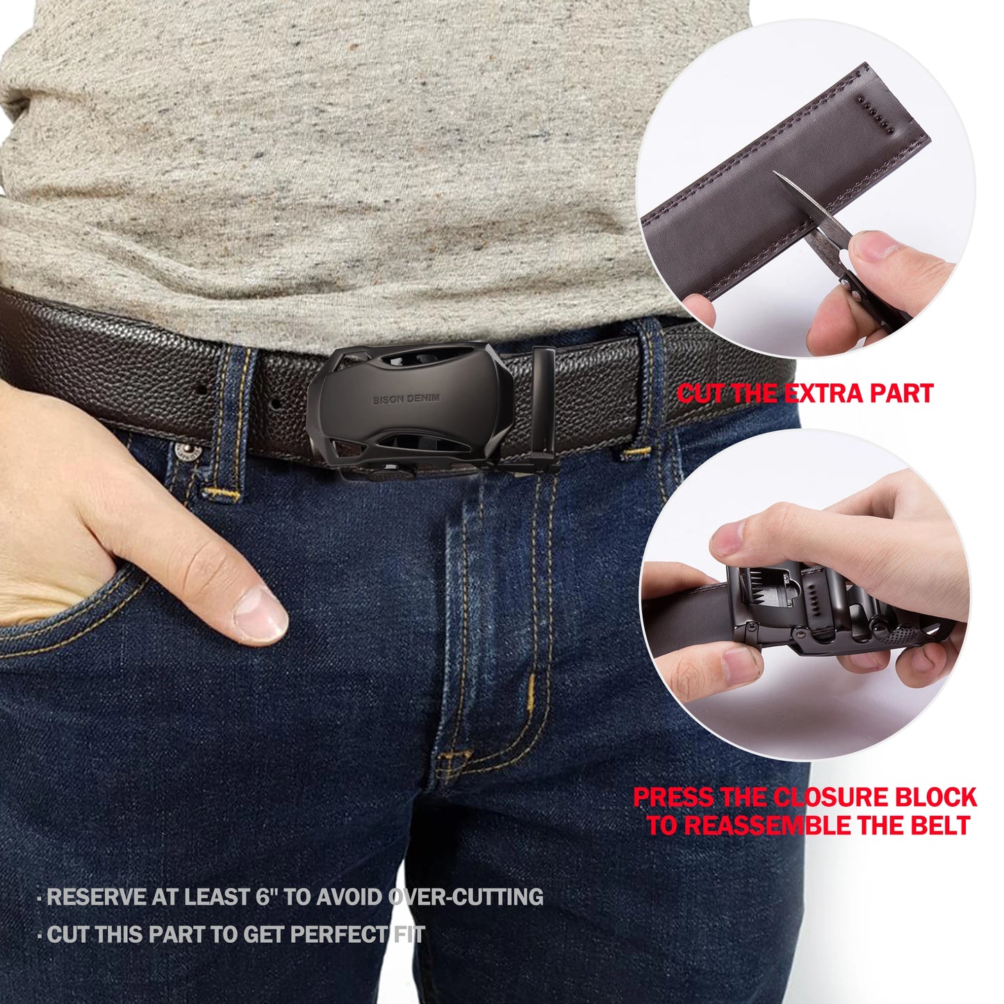 Genuine Leather Automatic Buckle Male Belts