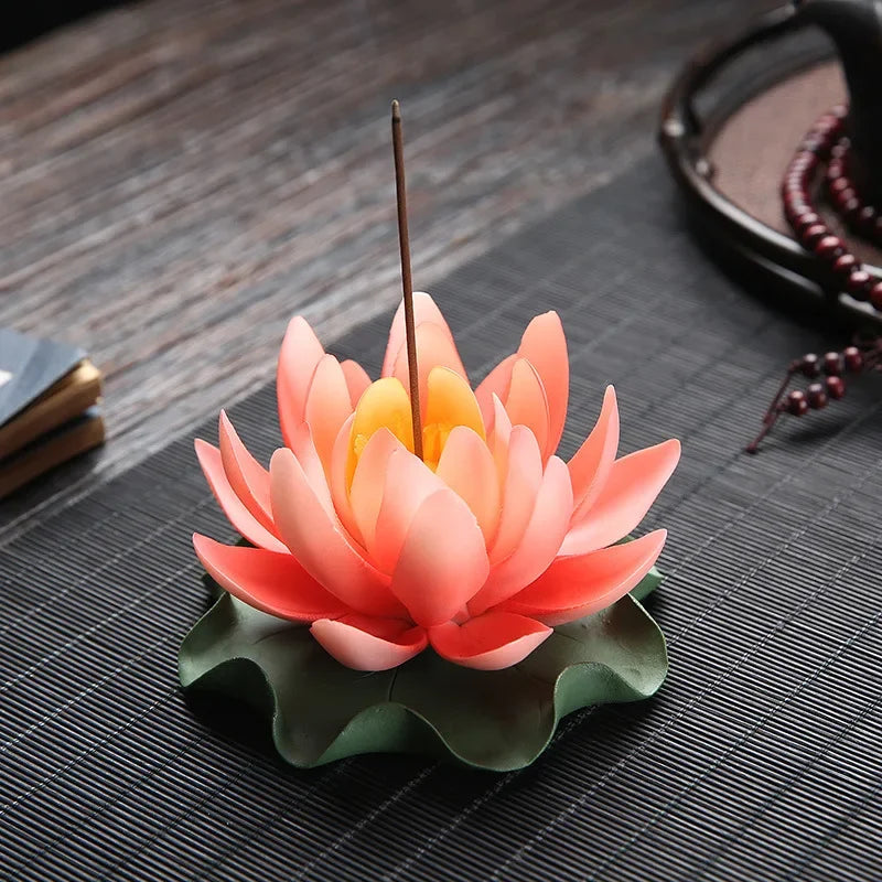 Ceramic Handicraft Stick Incense Burners Simulation Lotus Incense Holder Ornaments