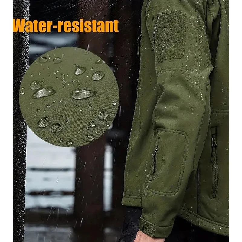 Outdoor Jackets Men Shark Skin Soft Shell Tactical Waterproof  Mens Hooded Bomber Coats