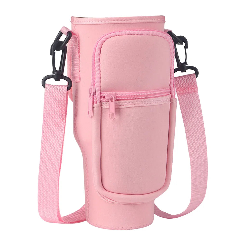 Neoprene Water Bottle Carrier Bag For Stanley Quencher Cup Sleeve with Adjustable Shoulder Strap Water Bottle