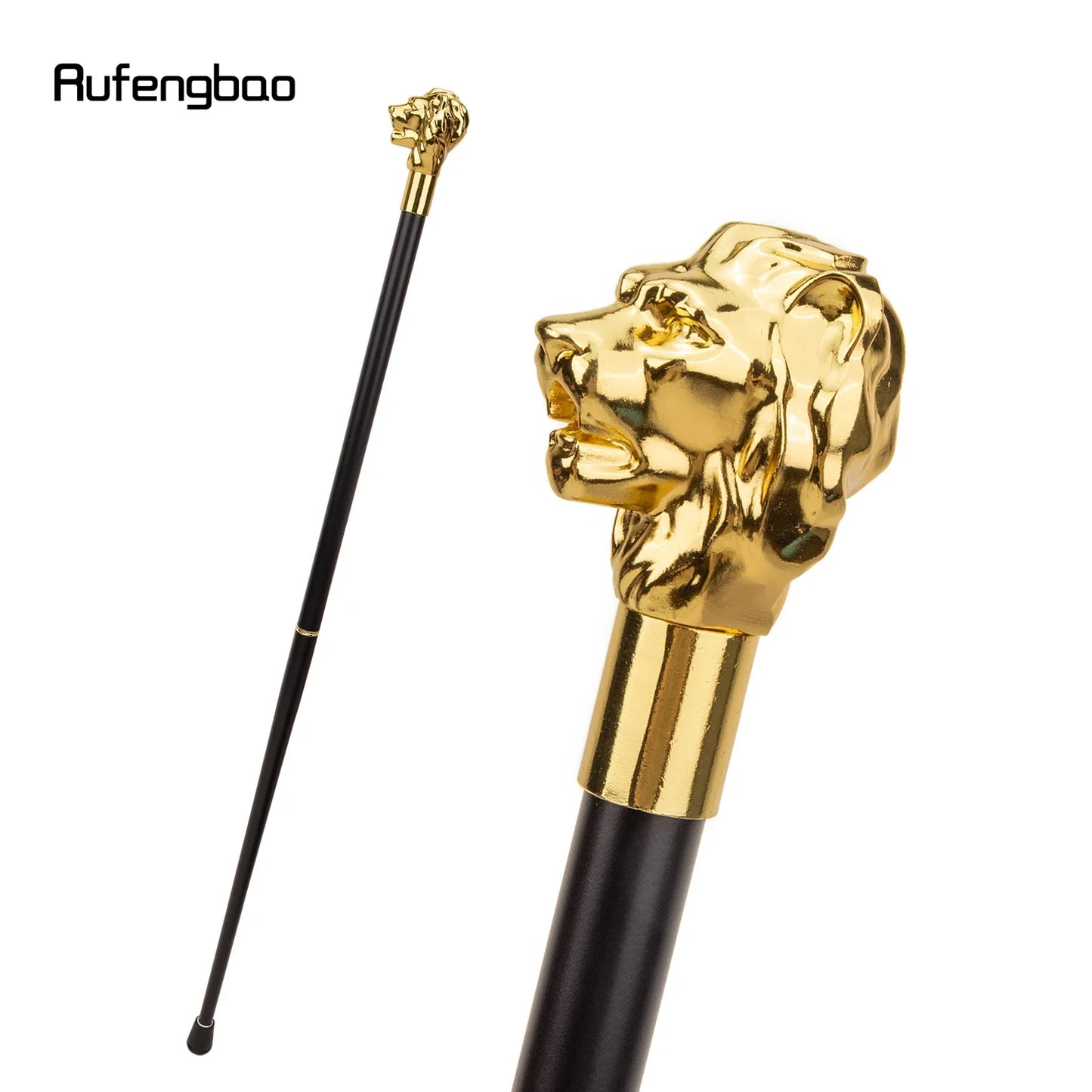 Gold Luxury Lion Head Handle Fashion Walking Stick for Party Decorative Walking Cane Elegant Walking Stick 93cm