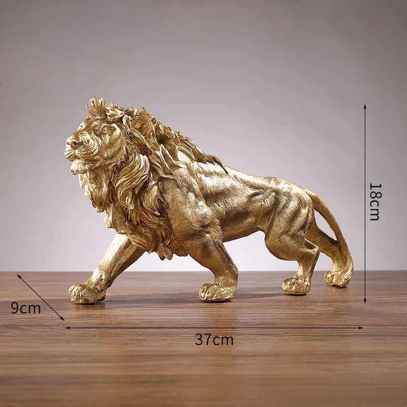 Golden Lion King Resin Ornament Home Office Decoration Accessories Ornament