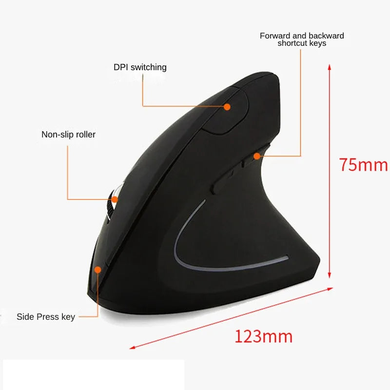 3 Levels DPI for Laptop, PC, Computer, Desktop, Notebook, Specially for Right-handers Wireless Vertical Mouse - Hiron Store