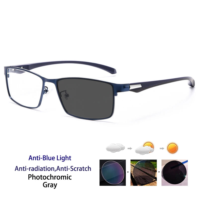 KOCOLIOR Anti Blue Light Men Reading Glasses, Titanium Alloy Metal Frame, Business Computer Reader, +1.50 1.75 2.0 2.25 2.50 2.75