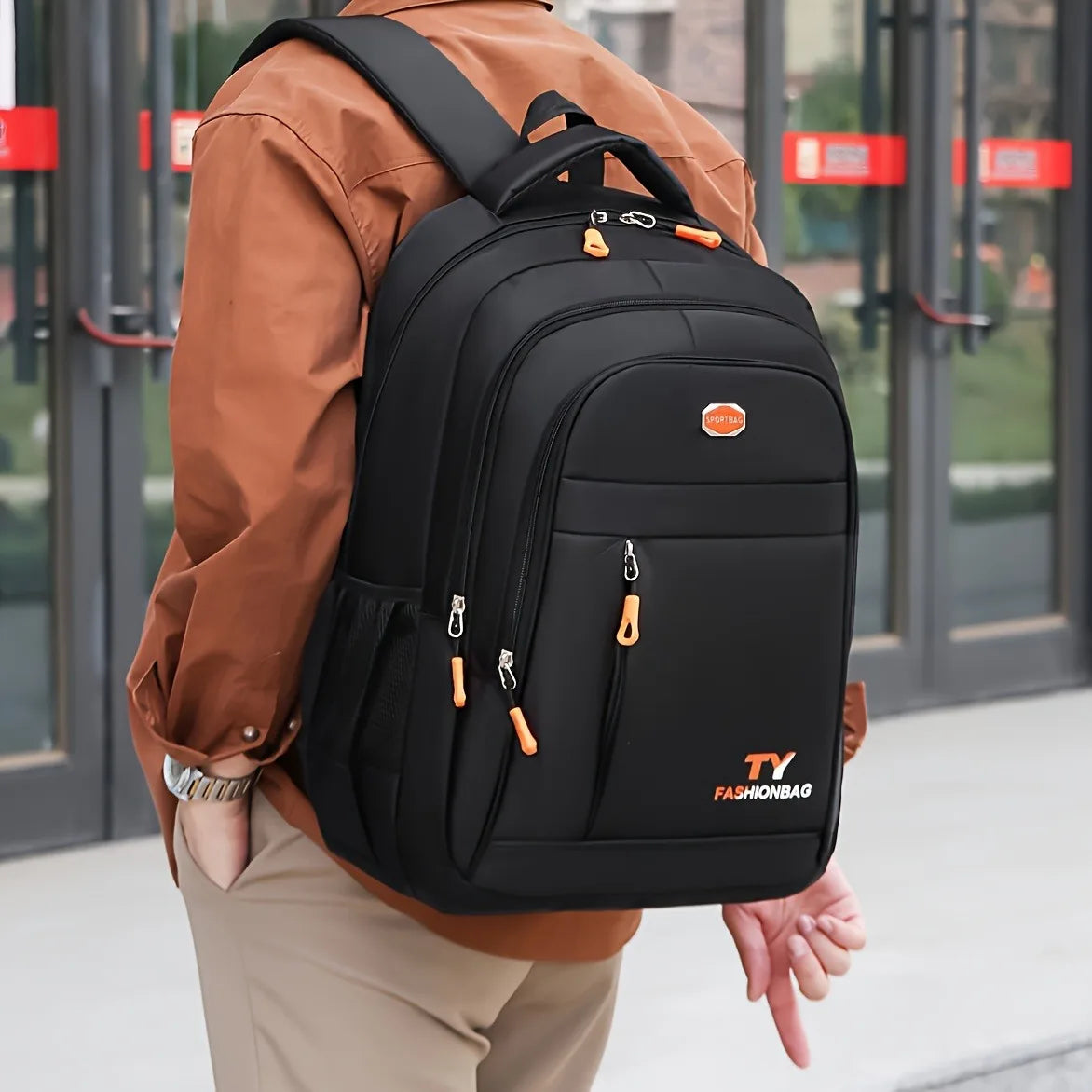 Men's Backpack, Large Capacity Waterproof,Adjustable Computer Backpack