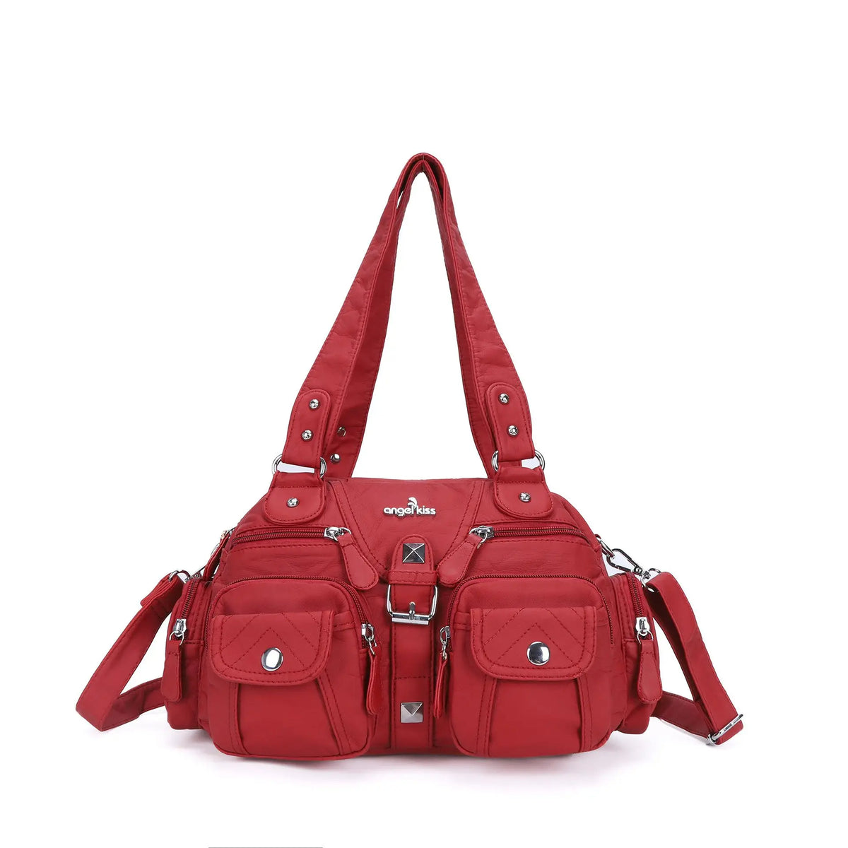 Angelkiss Women Handbags Satchel, Top-handle Handbag PU Shoulder Bag, Dumpling Pack Phone Money Bag
