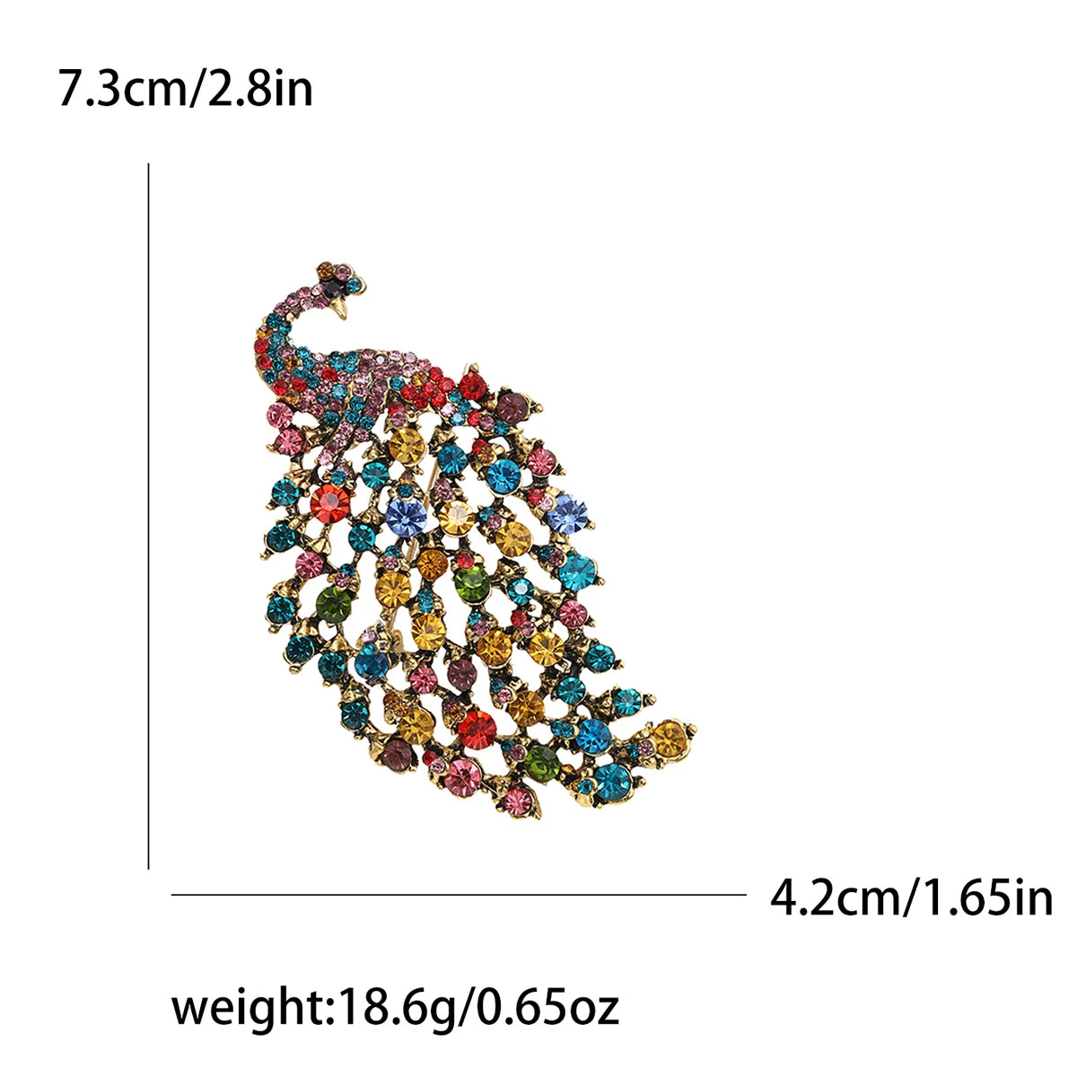 Fully Rhinestone Peacock Bird Brooch Fashionable and Elegant Coat Pin Jewellery Accessories