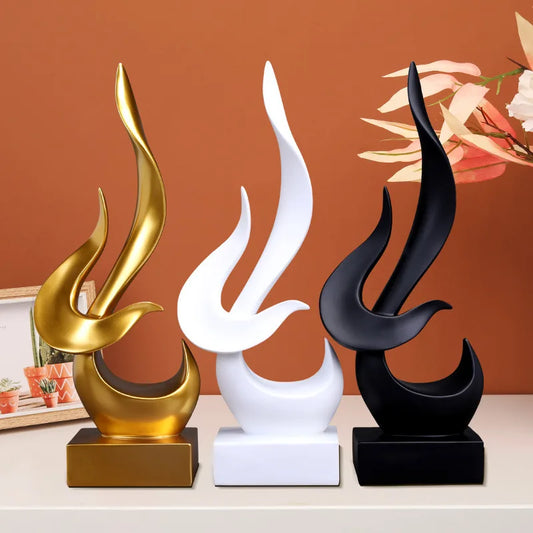 Creative Flame Bird Statues Abstract Sculpture Desk Ornament Vintage Decorative Item