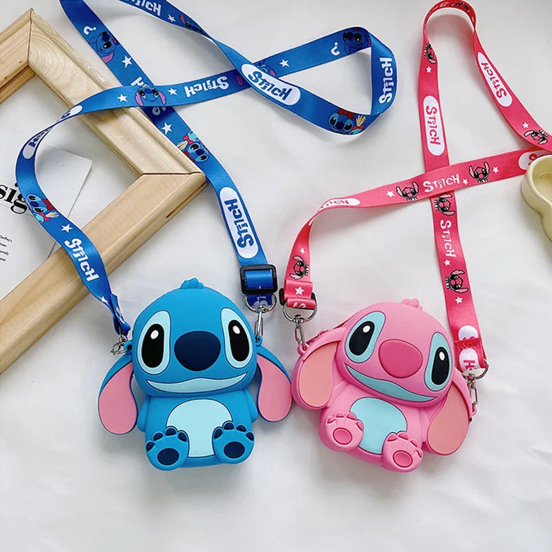 Disney Anime Stitch Silicone Crossbody Bag Stitch Coin Purse Cartoon Children Gifts