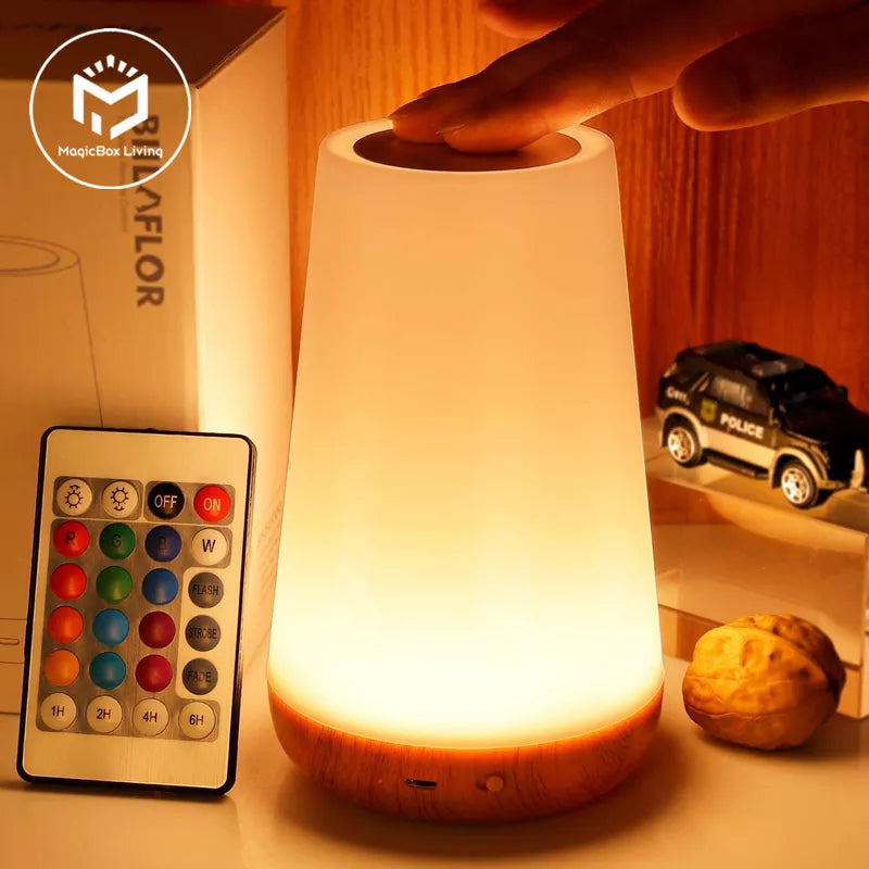 13 Colour Changing Night Light RGB Remote Control Touch Dimmable Lamp