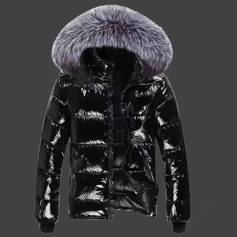 Jackets for Woman Coat Female Glossy Waterproof Winter Hooded Jacket