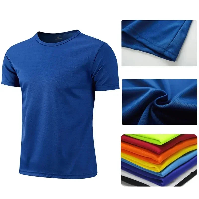 Round Neck Sport Gym Fitness Shirt Trainer Running T-shirt Men Breathable Sportswear