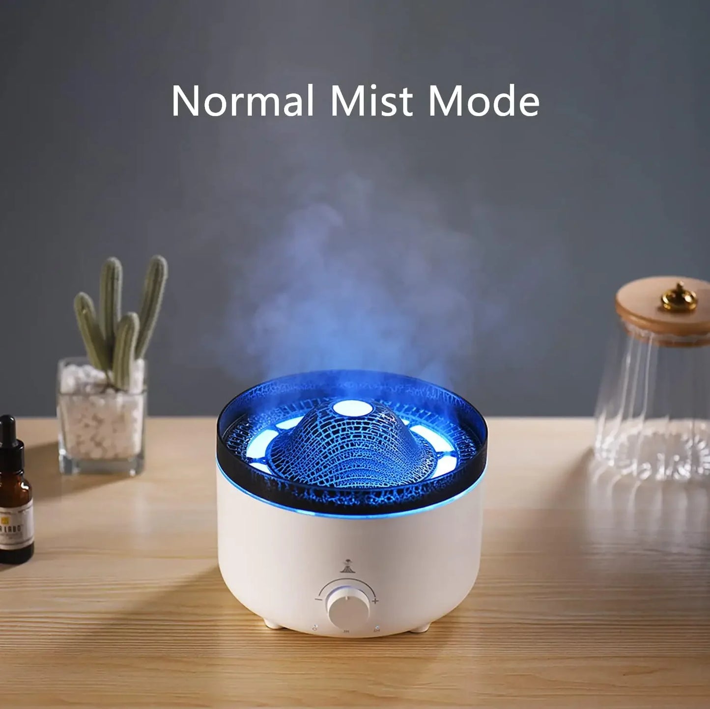 1pc-Volcano Jellyfish Aromatherapy Machine USB Home Office Aromatherapy Ultrasonic Large Capacity Flame Humidifier