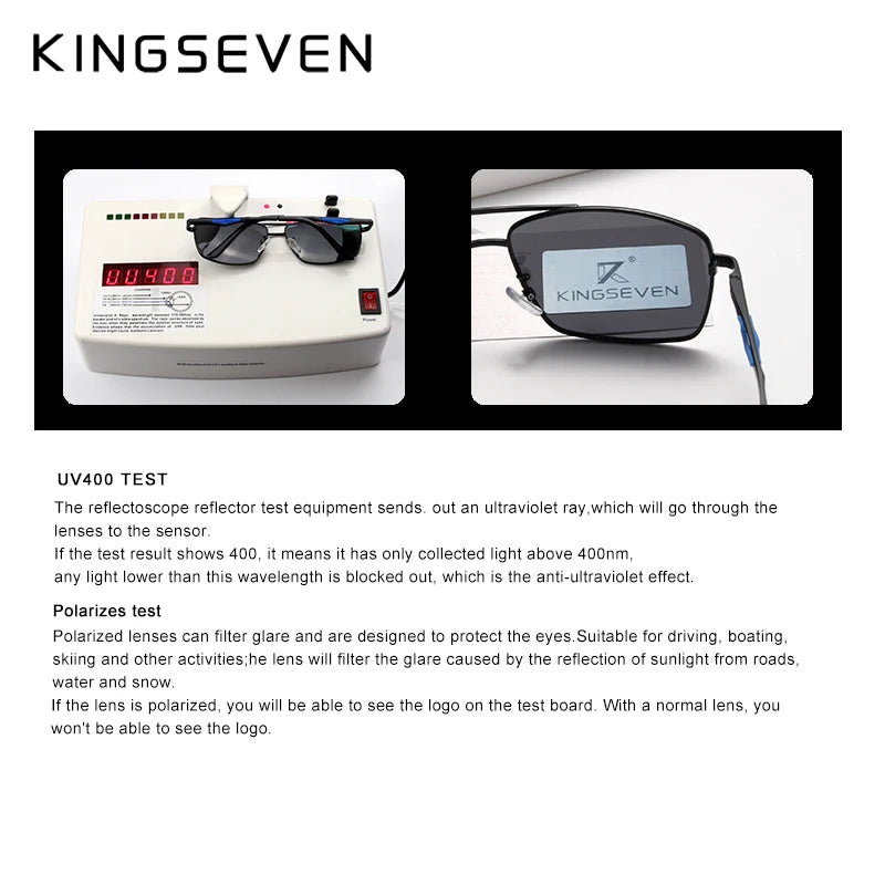 KINGSEVEN Brand Designer Polarized Sunglasses, For Driving Men Square Sun Glasses, For Men's Fashion Travel