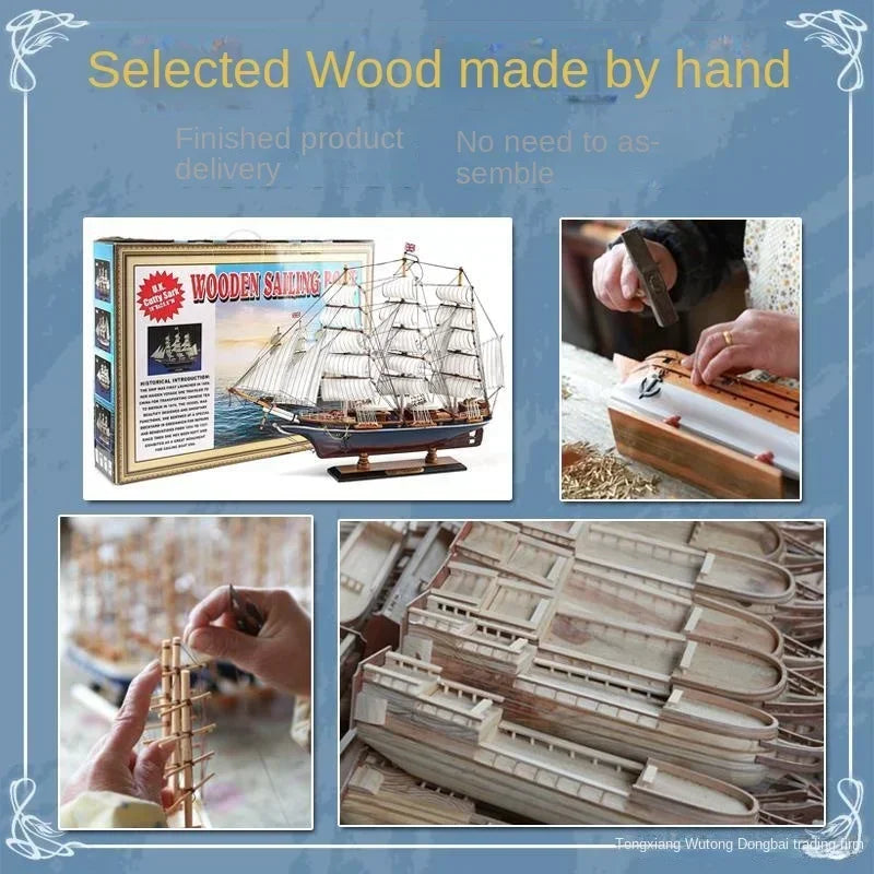 Wooden Sailing Ship Ornaments Famous Sailing Ships In The Age of Voyages Wooden Artwork for Office and Home Decoration