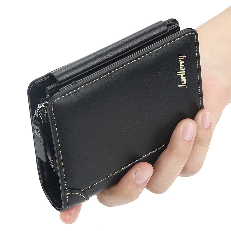 Men Wallets High Quality Zipper Short Desigh Card Holder Purse Vintage Coin Holder Wallets