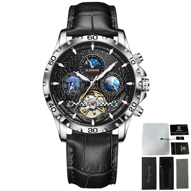 GLENAW Design Mens Watches Top Brand Luxury Fashion Business Automatic Watch Men's Waterproof Mechanical Watch Montre Homme - Hiron Store