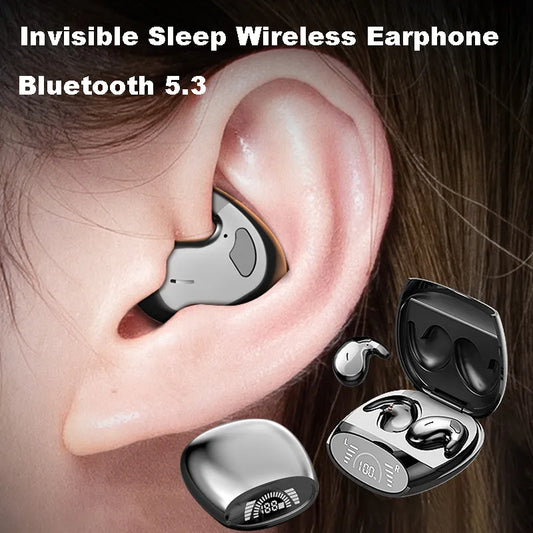 Sleep Invisible Earbuds Tiny Mini Headphones Hidden Noise Cancelling TWS Wireless Headsets Sports Stereo Bluetooth 5.3 Earphone - Hiron Store