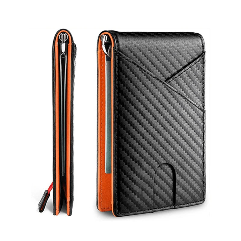 Carbon Fiber Men Wallets Money Bag Slim Thin Card Man Wallet Luxury Male Small Short Purse Bi-fold Vallet Billfold