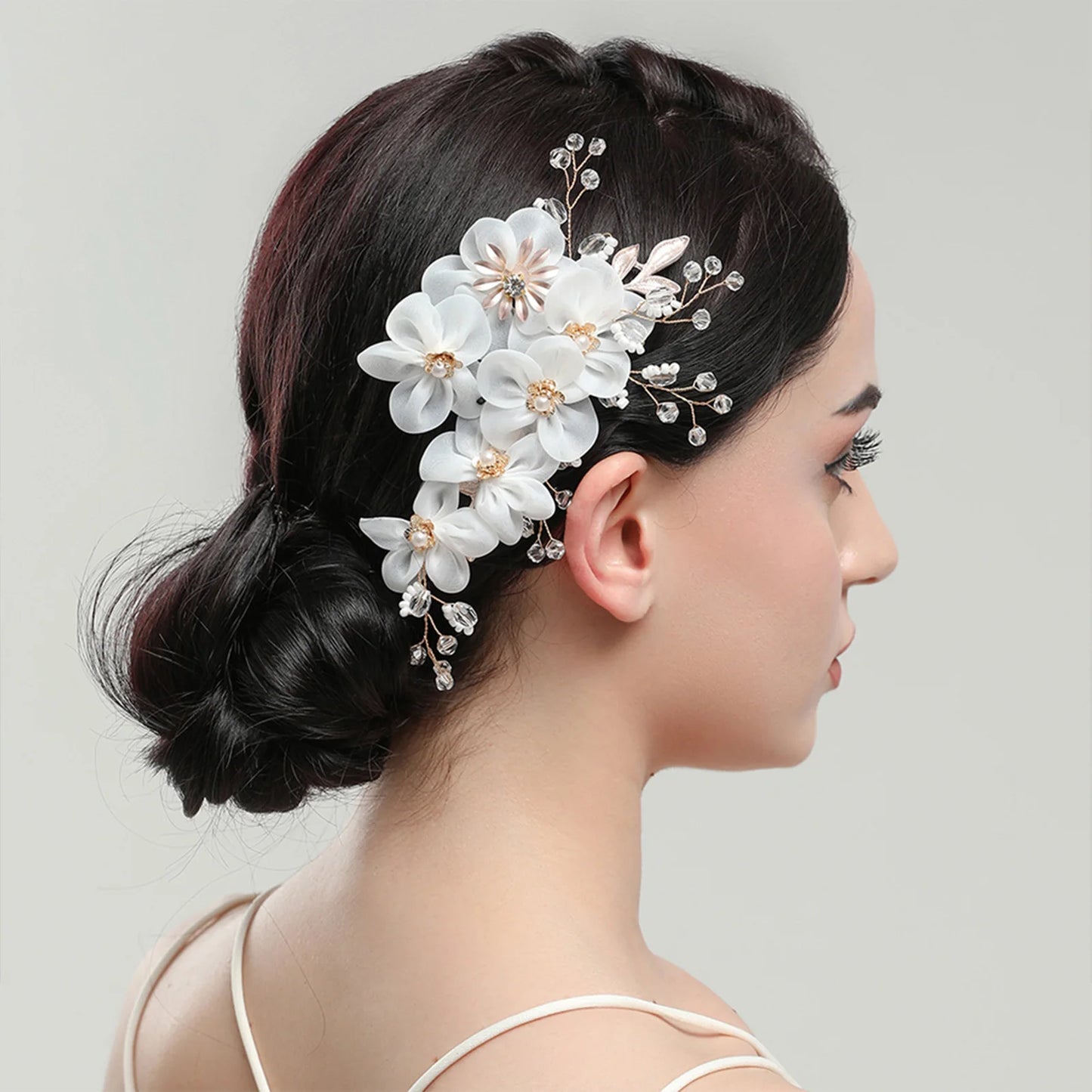 Flower Pearl Crystal Hair Clip Wedding Hair Comb Hairpin Headbands Hair Accessories Jewellery