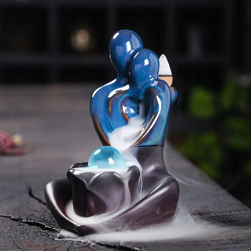 Elegant Ceramic Incense Burner with Backflow Function for Aromatherapy and Meditation, Ideal Gift for Home and Office Decor