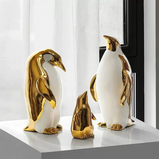 Ceramic Penguin Statue,Creative Ornament, Entrance Living Room, Bedroom, Office, Animal Sculpture Crafts, Home Decoration