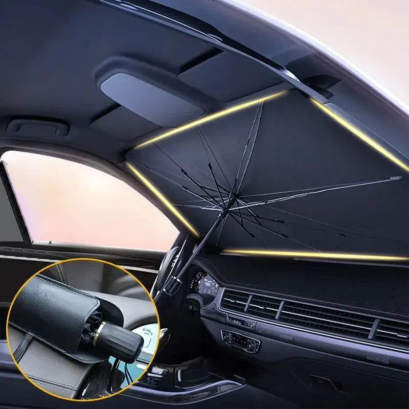 Car Sunshade Umbrella Windshield Folding Front Parasol Umbrella Type Sun Shade for Car Window Summer Sun Protection Accessories - Hiron Store