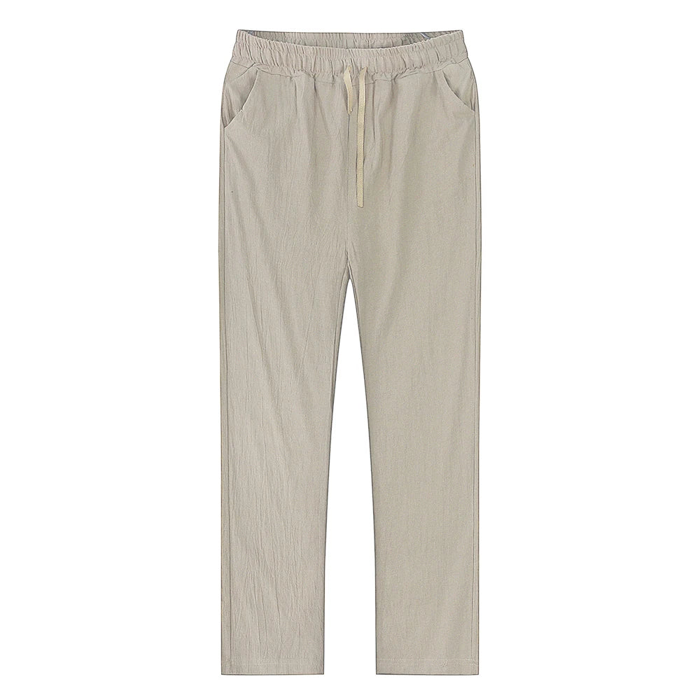 Summer Men's Linen Pants Breathable Solid Colour Comfortable Pants