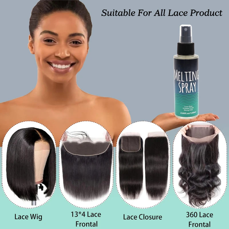 120Ml Lace Melting Spray Seamless Finish Strong Invisible Hair Adhesive for Lace Wigs
