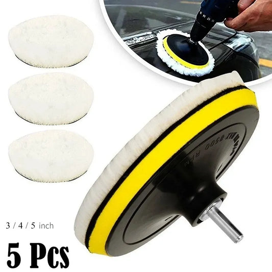 3 4 5 inch Wool Polishing Disc Car Waxing Polishing Buffing Car Paint Care Polisher Pads Auto Washing Accessories - Hiron Store