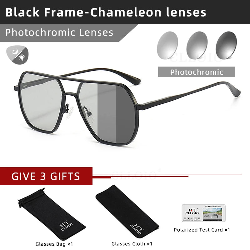 Photochromic Sunglasses, Men Women Polarized Sun Glasses, Chameleon Anti-glare Driving Sunglasses