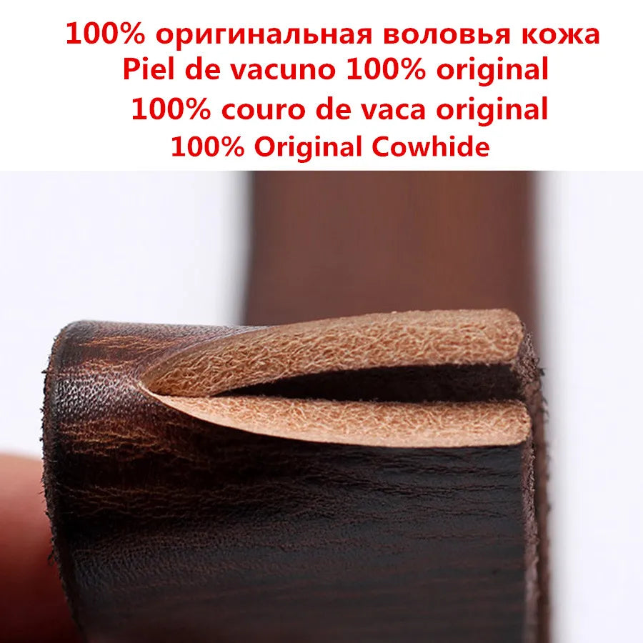 Men's Genuine Leather Belt Alloy Buckle Retro design High-quality Brand Belt cowhide production