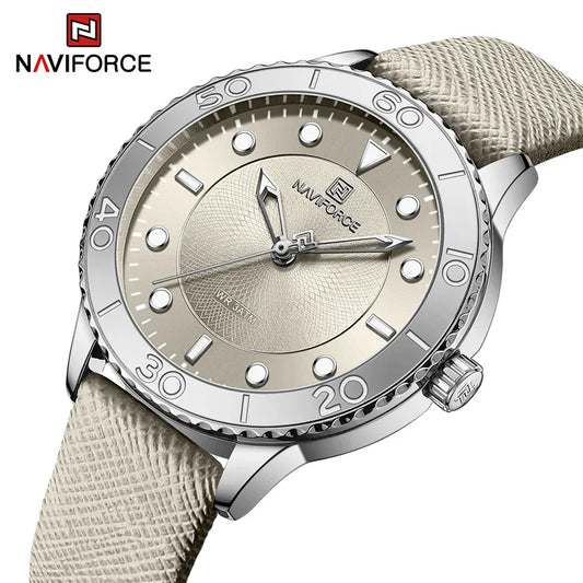 NAVIFORCE New Design Ladies Wrist Watch Fashion Women Dress Watch High Quality Casual Clock Waterproof Female Leather Watch