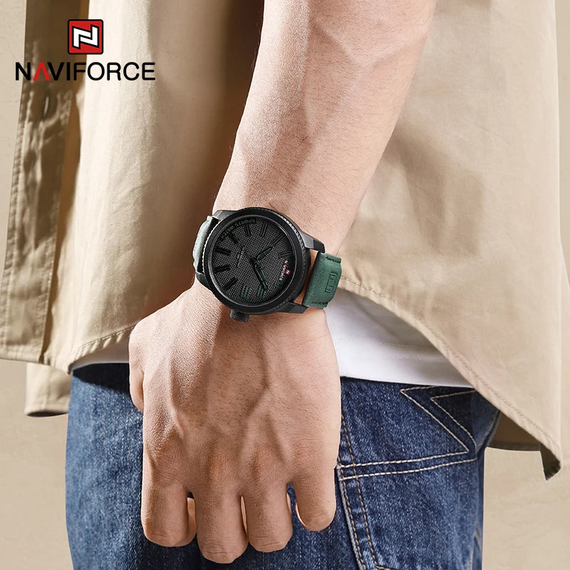 Wristwatch Military Sports Shockproof Waterproof Leather Watch Men Clock