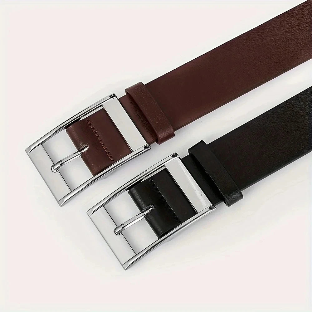 Luxury Belt for Men PU Leather Metal Pin Buckle High Quality Designer Waist Strap Belts