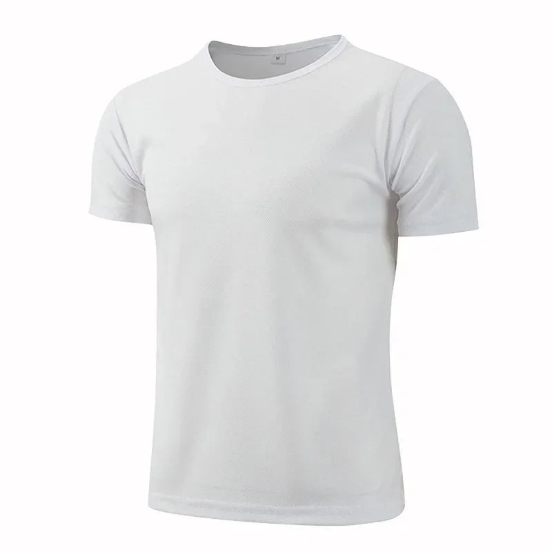 Round Neck Sport Gym Fitness Shirt Trainer Running T-shirt Men Breathable Sportswear