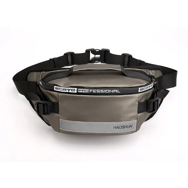 Anti-theft Male Belt Close-Fitting Waist Bags Multi-Functional Hip Bum Reflective Strip Shoulder Bag  Men Nylon Fanny Chest Pack