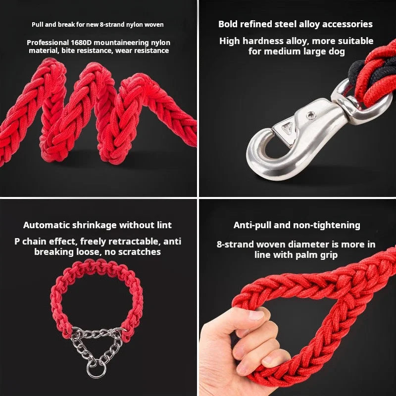 Comfort-Strong 5-Foot Braided Dog Leash Training & Enjoyable Walks