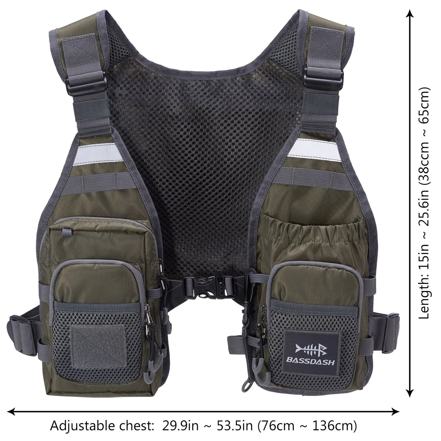 Bassdash FV08 Ultra Lightweight Fly Fishing Vest for Men and Women Portable Chest Pack