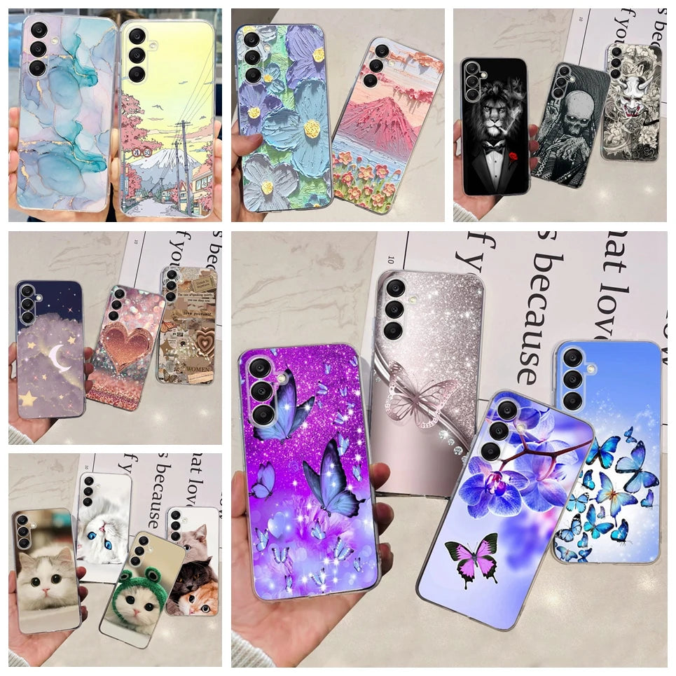 For Samsung Galaxy A25 5G 2023 Case Samsung A15 5G A35 A555G Transparent Soft TPU Etui With Fashion Pattern Galaxy A15 4G Cover - Hiron Store