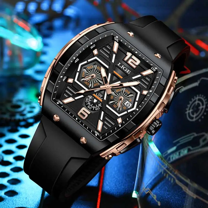 Luxury Waterproof Quartz Wristwatch Luminous Silicone Clock Man Watches